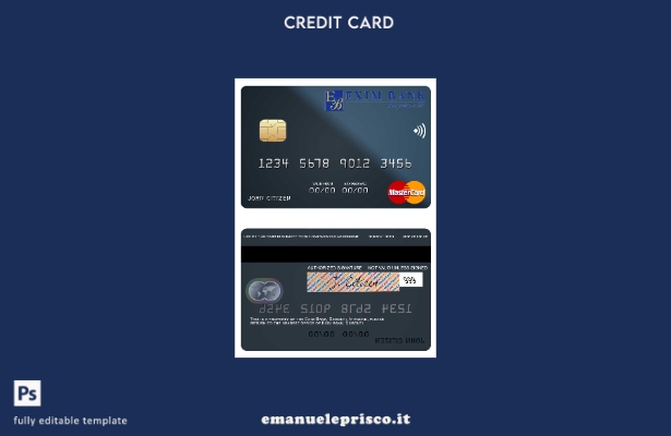 modello di carta mastercard Gibuti Exim Bank in stile verificato